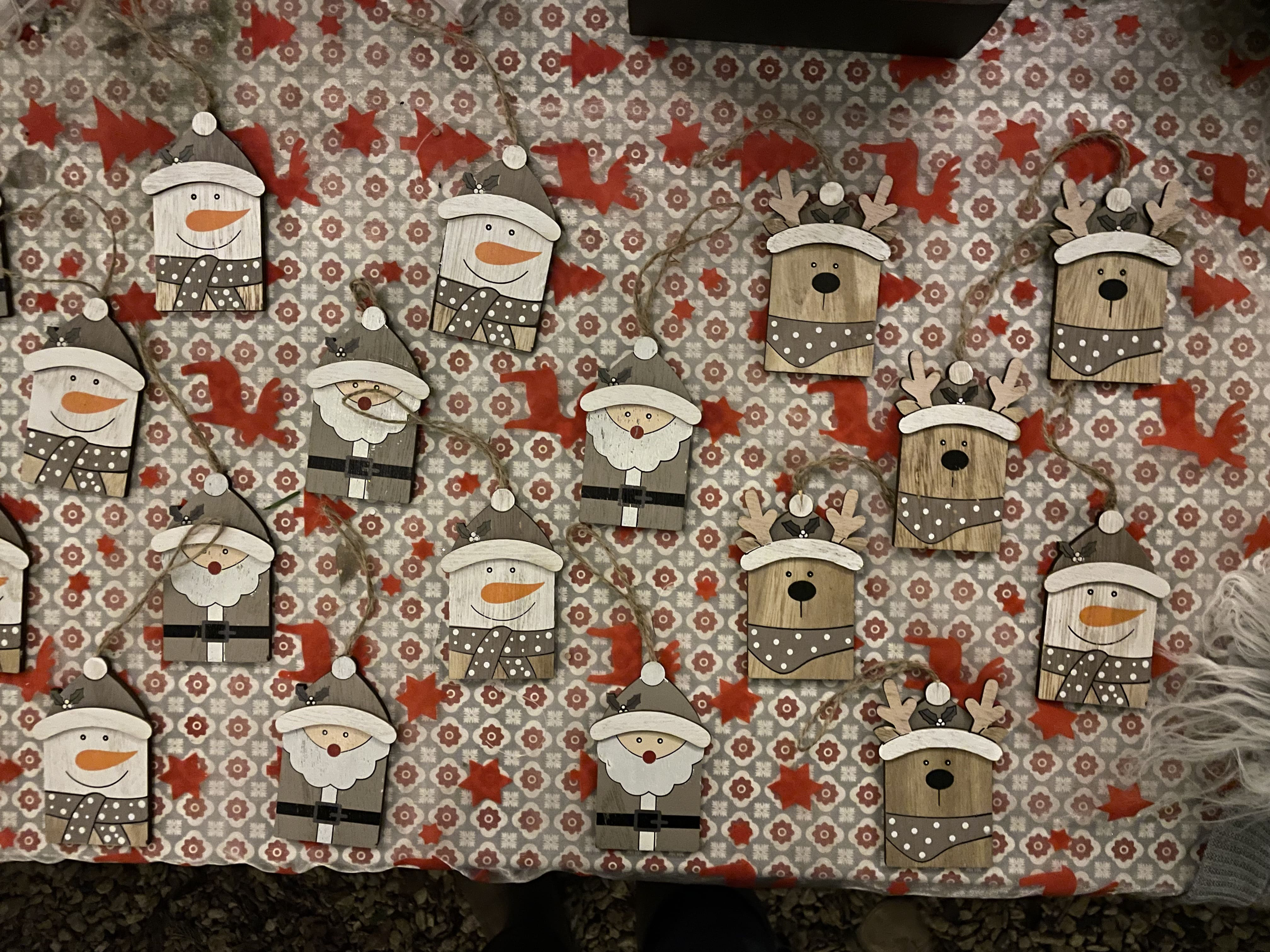 Hand-crafted decorations laid out in the farm shop